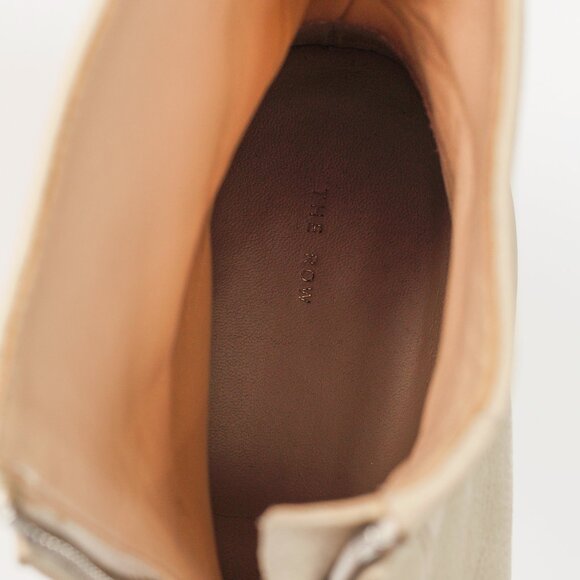 The Row Beige Leather Platform Zipped Boot - Picture 9 of 9